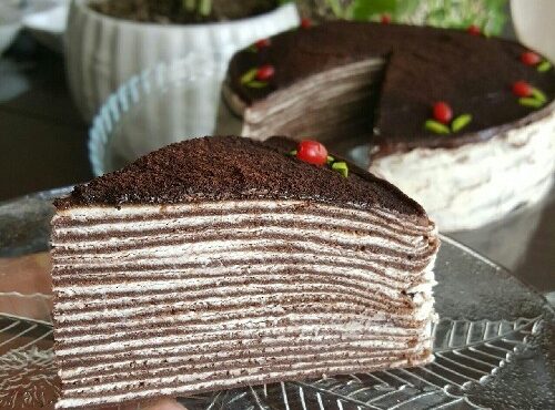 طرز تهیه کیک کرپ شکلاتی